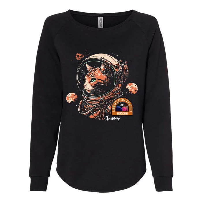 Jonesy The Space Cat Womens California Wash Sweatshirt