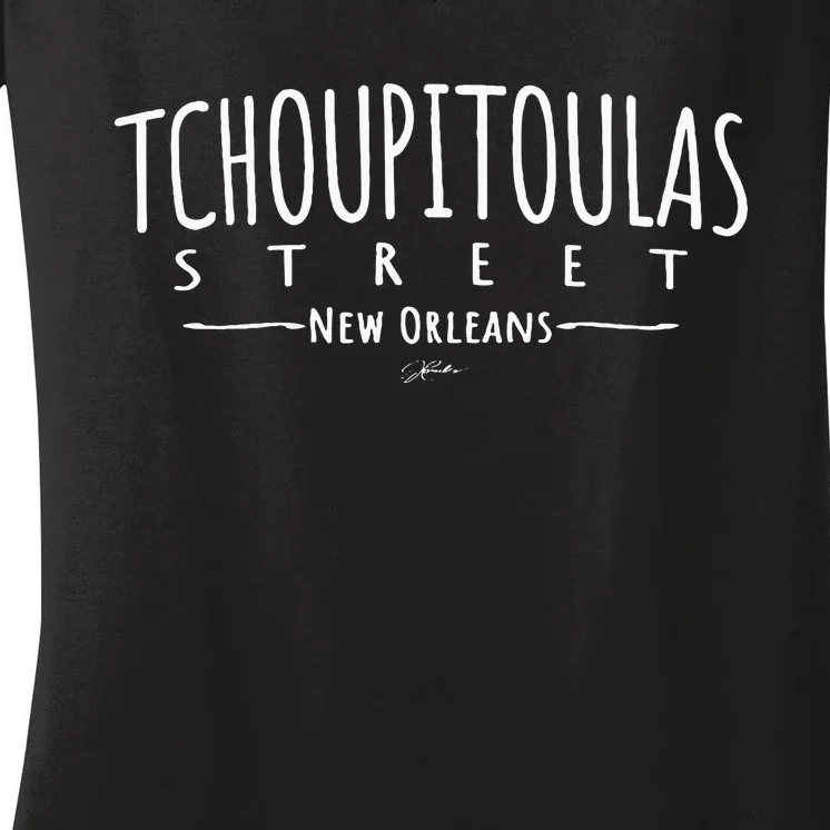 Jcombs Tchoupitoulas Street New Orleans Louisiana Women's V-Neck T-Shirt