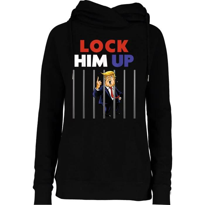 Jail Trump Shirt Lock Him Up Anti Trump Womens Funnel Neck Pullover Hood