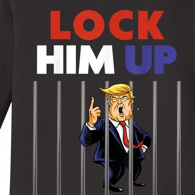 Jail Trump Shirt Lock Him Up Anti Trump Baby Long Sleeve Bodysuit