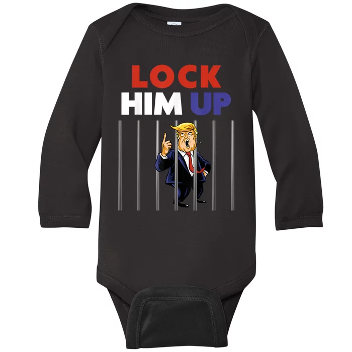 Jail Trump Shirt Lock Him Up Anti Trump Baby Long Sleeve Bodysuit