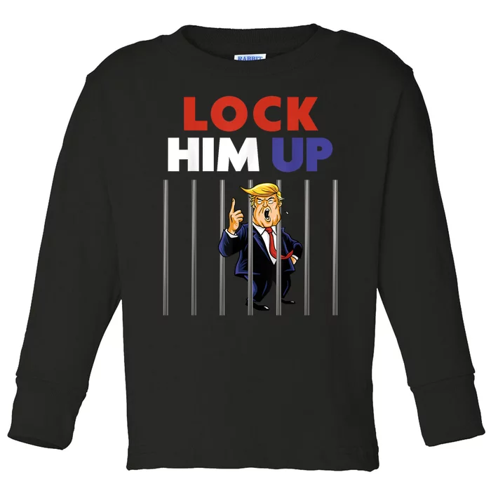 Jail Trump Shirt Lock Him Up Anti Trump Toddler Long Sleeve Shirt