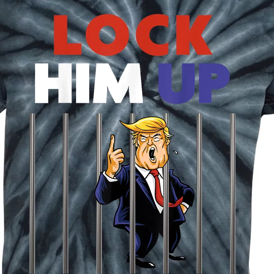 Jail Trump Shirt Lock Him Up Anti Trump Kids Tie-Dye T-Shirt