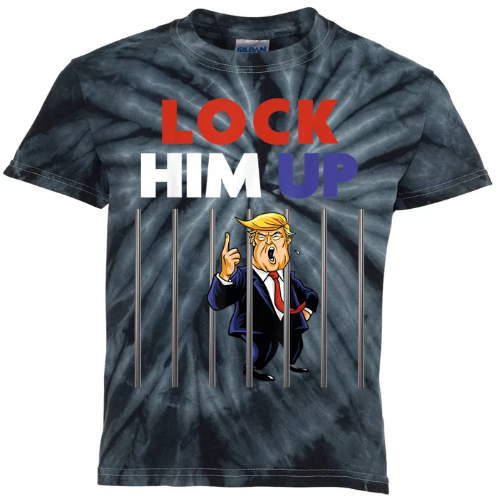 Jail Trump Shirt Lock Him Up Anti Trump Kids Tie-Dye T-Shirt