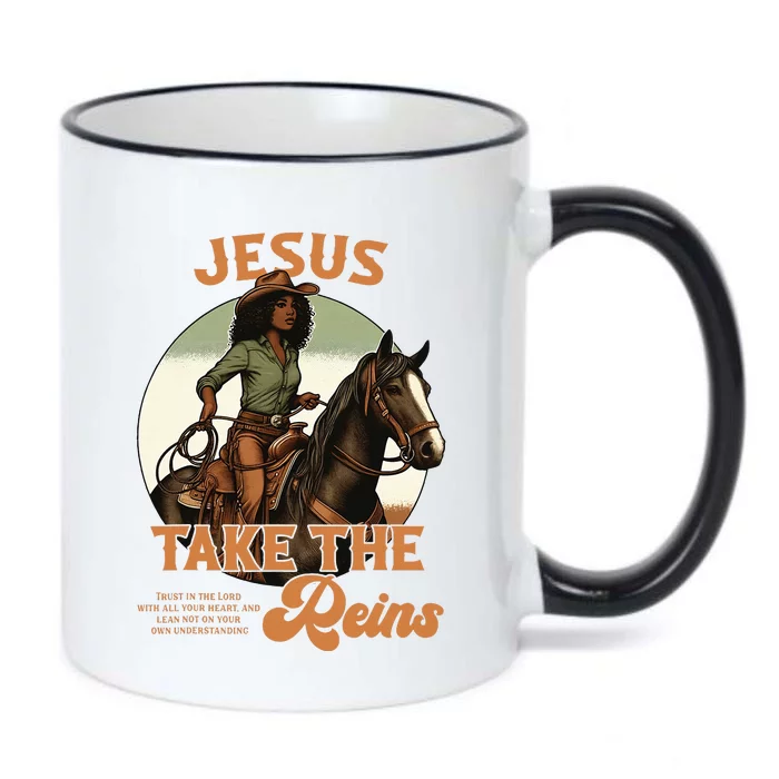 Jesus Take The Reins Christian Black Cowgirl Western Black Color Changing Mug