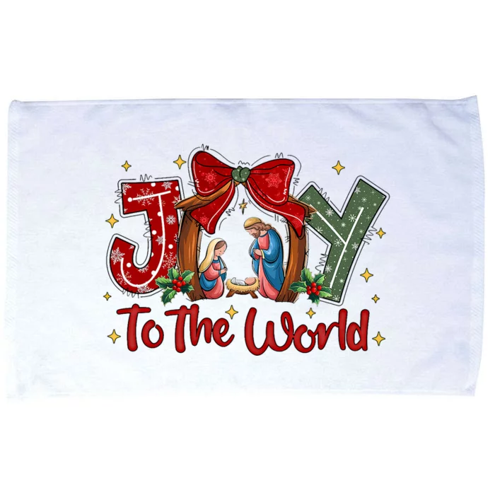 Joy To The World Christmas Christian Nativity Scene Microfiber Hand Towel