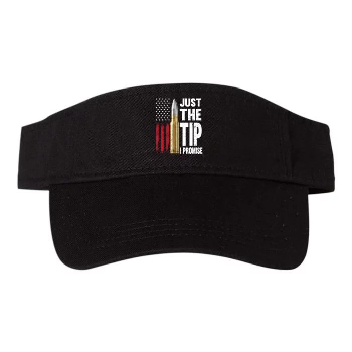 Just The Tip I Promise Bullet American Flag Gun Lovers Valucap Bio-Washed Visor