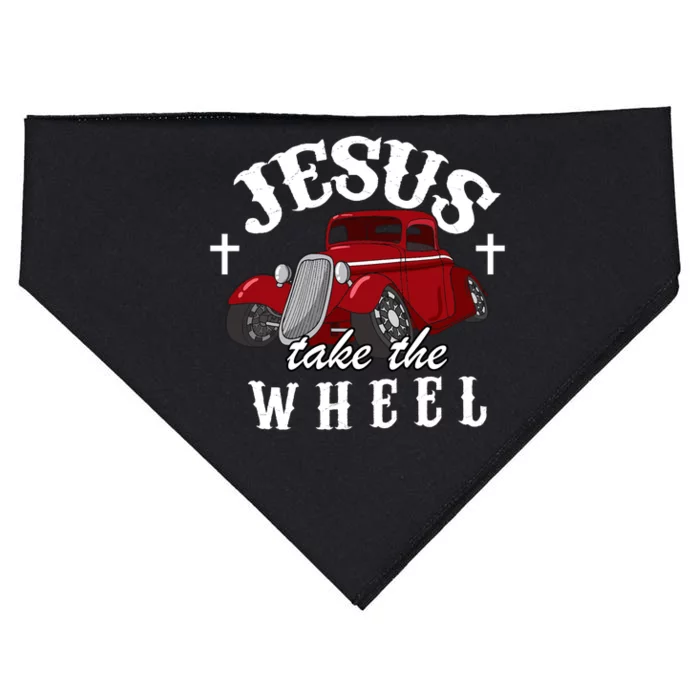 Jesus Take The Wheel Classic Vintage Car USA-Made Doggie Bandana