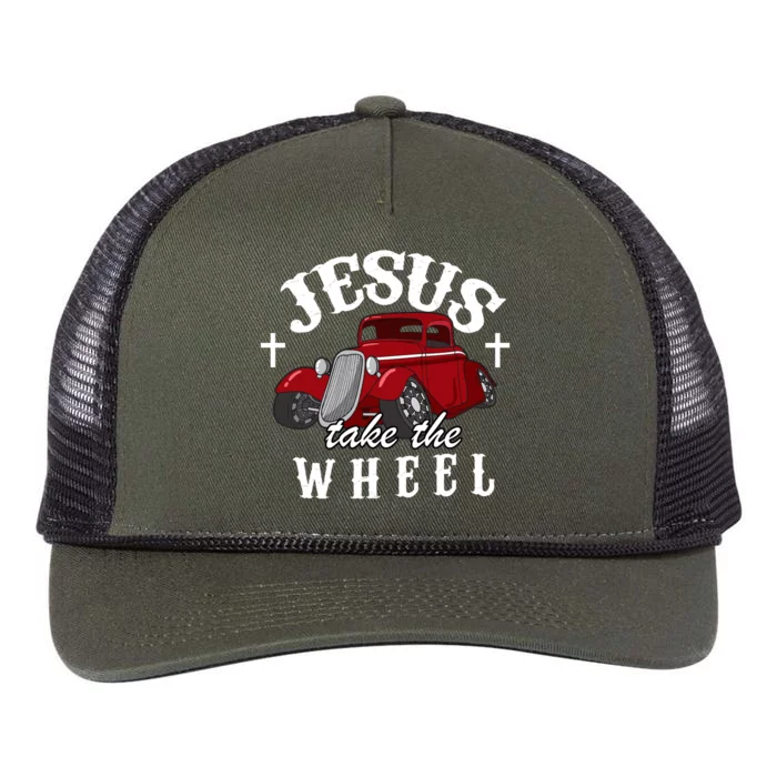 Jesus Take The Wheel Classic Vintage Car Retro Rope Trucker Hat Cap