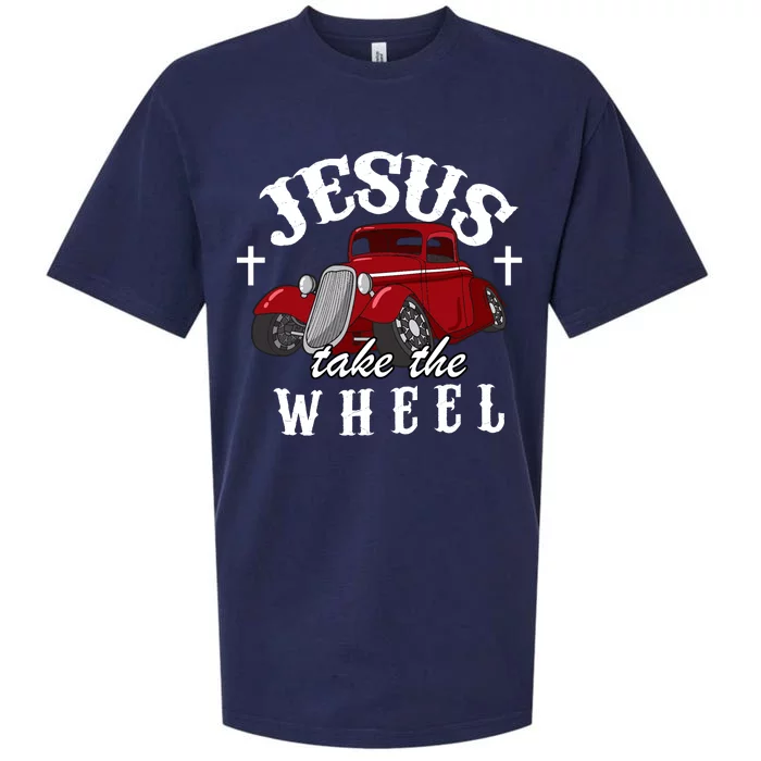 Jesus Take The Wheel Classic Vintage Car Sueded Cloud Jersey T-Shirt