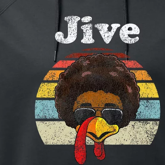 Jive Thanksgiving Turkey Day Funny Face Performance Fleece Hoodie