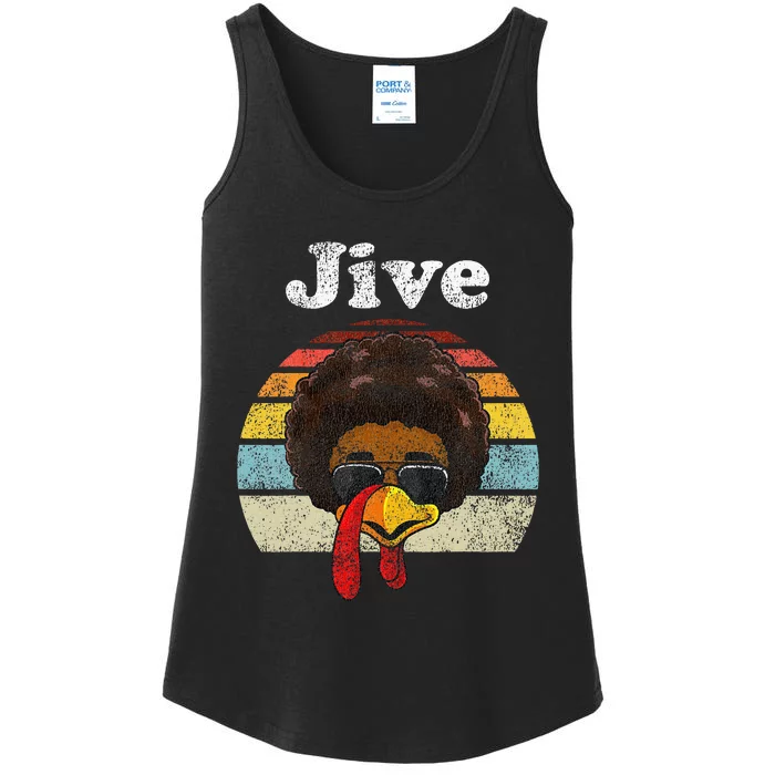 Jive Thanksgiving Turkey Day Funny Face Ladies Essential Tank