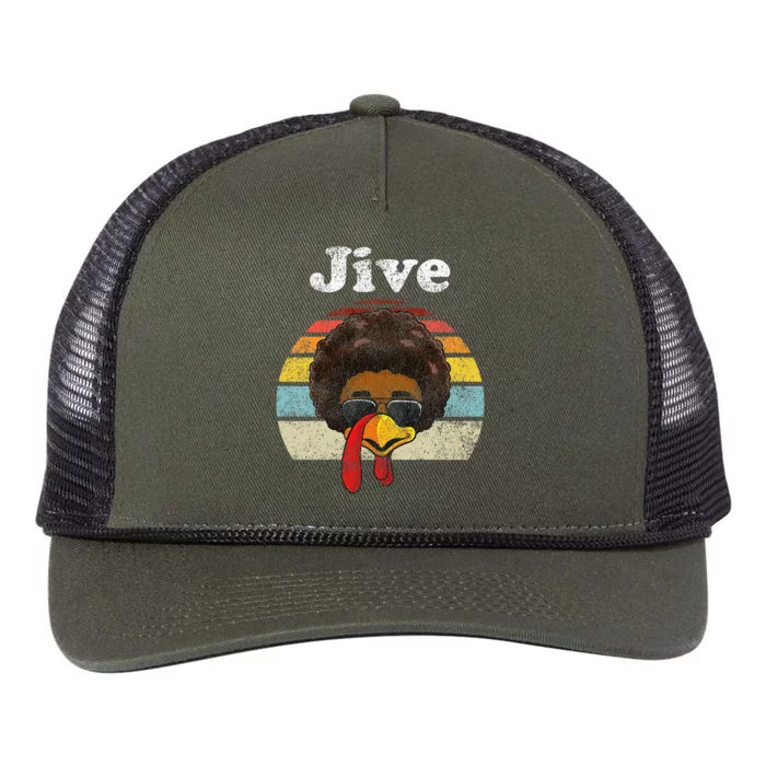 Jive Thanksgiving Turkey Day Funny Face Retro Rope Trucker Hat Cap