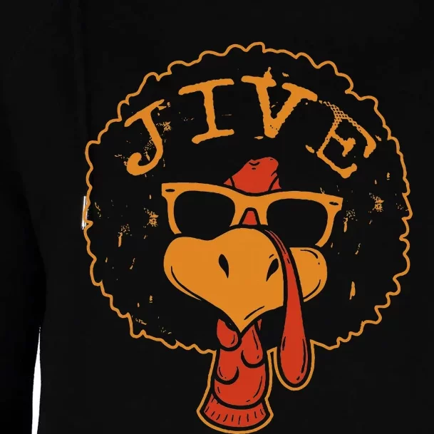 Jive Thanksgiving Turkey Funny 70s Womens Funnel Neck Pullover Hood