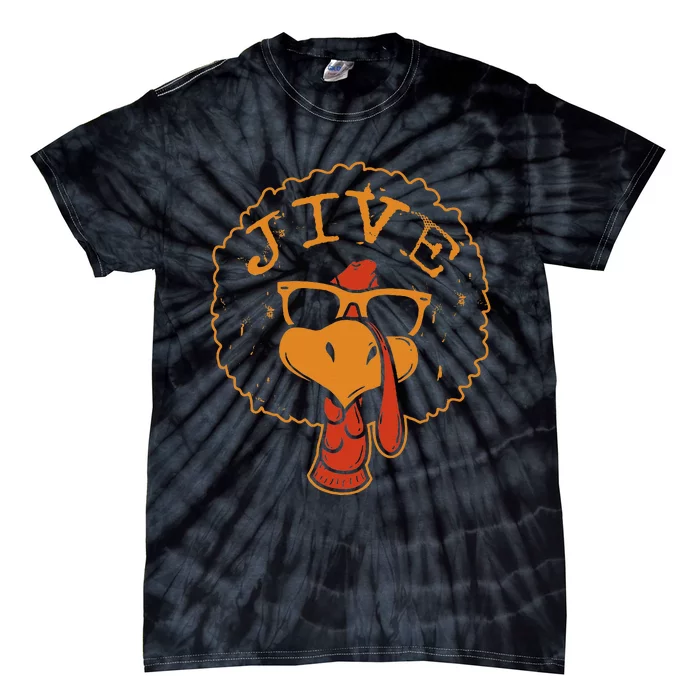 Jive Thanksgiving Turkey Funny 70s Tie-Dye T-Shirt