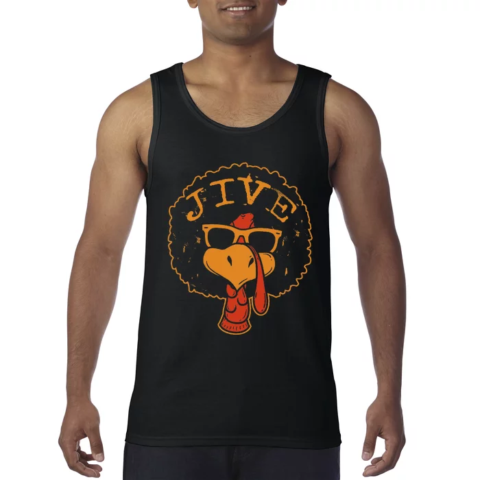 Jive Thanksgiving Turkey Funny 70s Tank Top