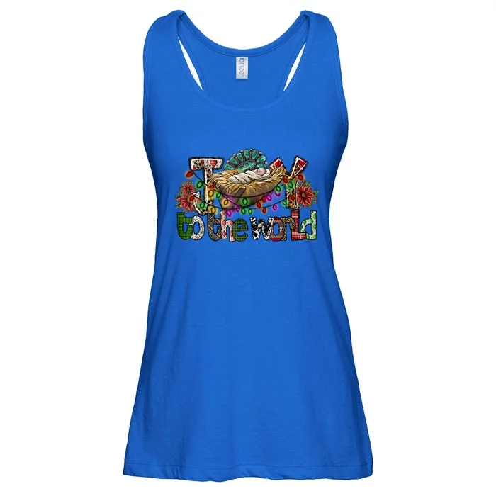 Joy To The World Christian Christmas Jesus Xmas Holiday Cool Gift Ladies Essential Flowy Tank