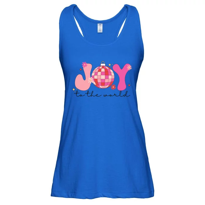 Joy To The World Christmas Disco Ball Happy Matching Family Funny Gift Ladies Essential Flowy Tank