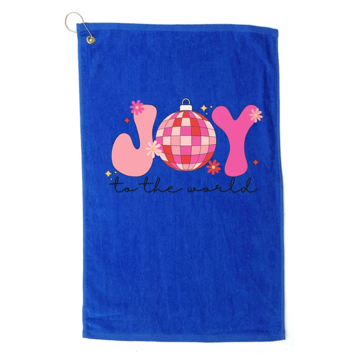 Joy To The World Christmas Disco Ball Happy Matching Family Funny Gift Platinum Collection Golf Towel