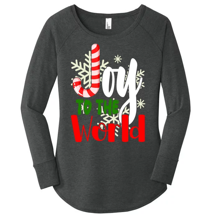 Joy To The World Christmas Festive Women's Perfect Tri Tunic Long Sleeve Shirt