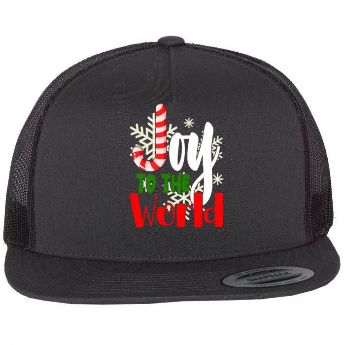 Joy To The World Christmas Festive Flat Bill Trucker Hat