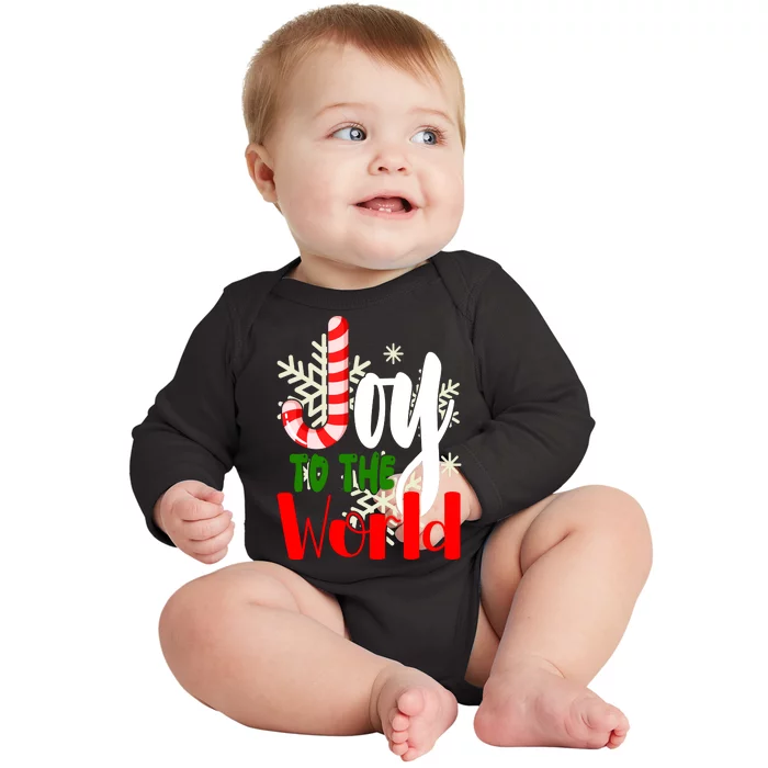 Joy To The World Christmas Festive Baby Long Sleeve Bodysuit