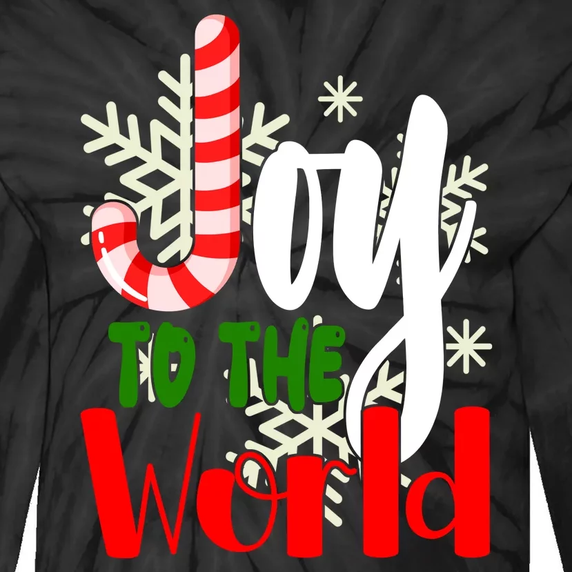 Joy To The World Christmas Festive Tie-Dye Long Sleeve Shirt