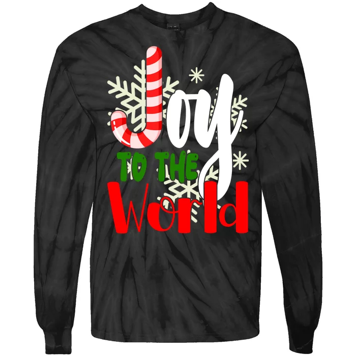 Joy To The World Christmas Festive Tie-Dye Long Sleeve Shirt