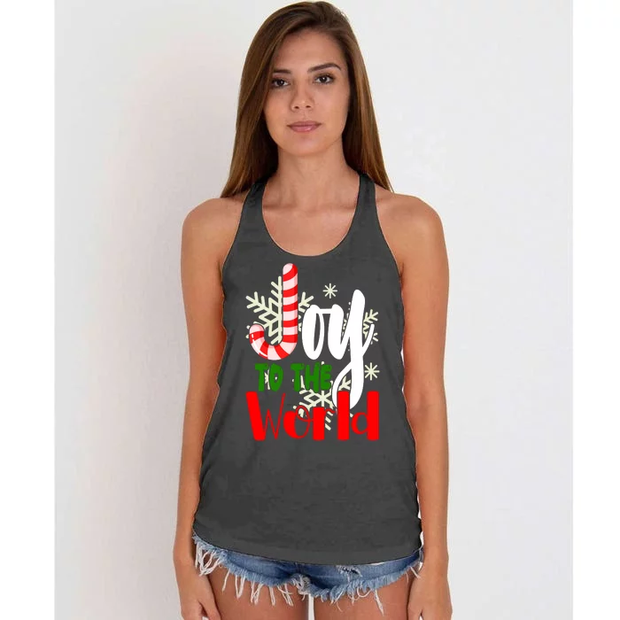 Joy To The World Christmas Festive Women's Knotted Racerback Tank