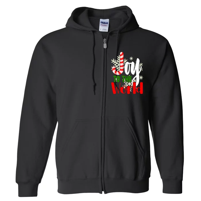 Joy To The World Christmas Festive Full Zip Hoodie