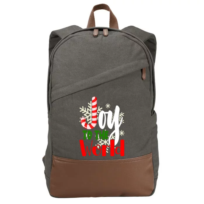 Joy To The World Christmas Festive Cotton Canvas Backpack