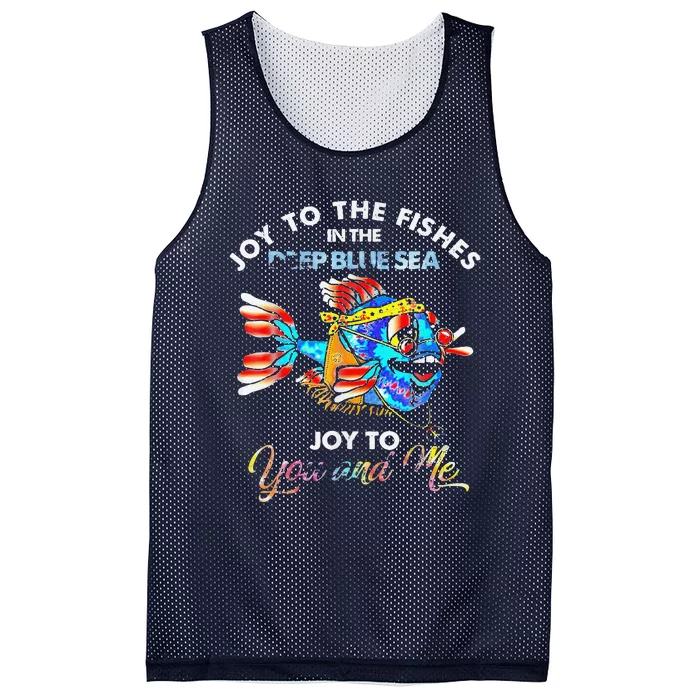 Joy To The Fishes In The Deep Blue Sea Joy To You And Me Mesh Reversible Basketball Jersey Tank