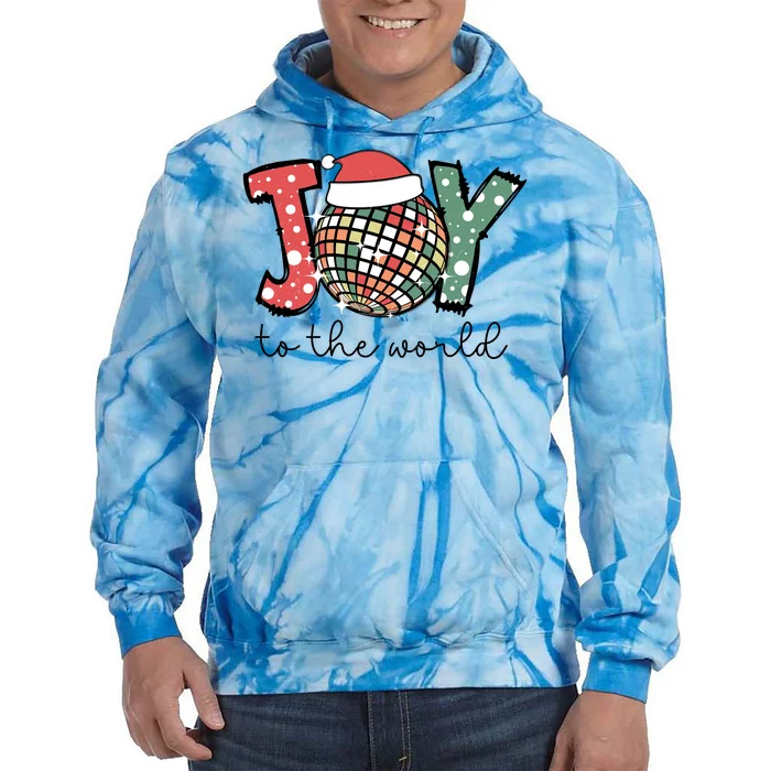 Joy To The World Disco Christmas Holiday Tie Dye Hoodie