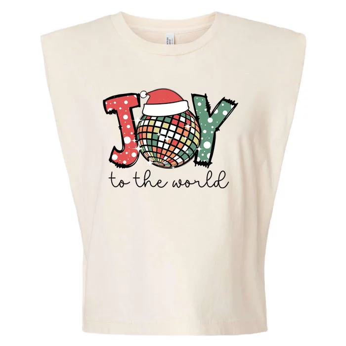 Joy To The World Disco Christmas Holiday Garment-Dyed Women's Muscle Tee