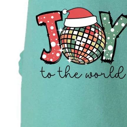 Joy To The World Disco Christmas Holiday Doggie 3-End Fleece Hoodie