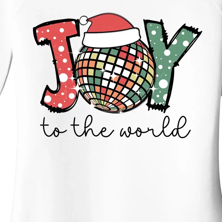 Joy To The World Disco Christmas Holiday Women's Perfect Tri Tunic Long Sleeve Shirt