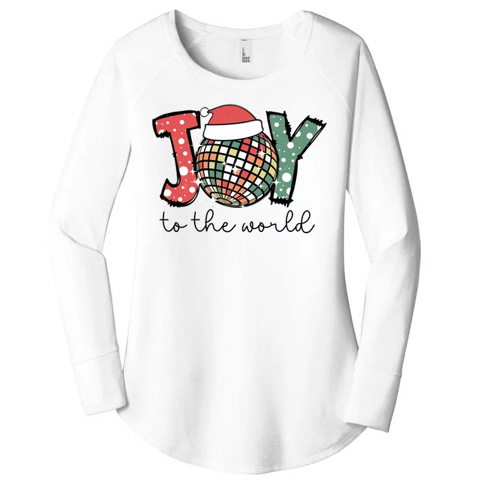 Joy To The World Disco Christmas Holiday Women's Perfect Tri Tunic Long Sleeve Shirt