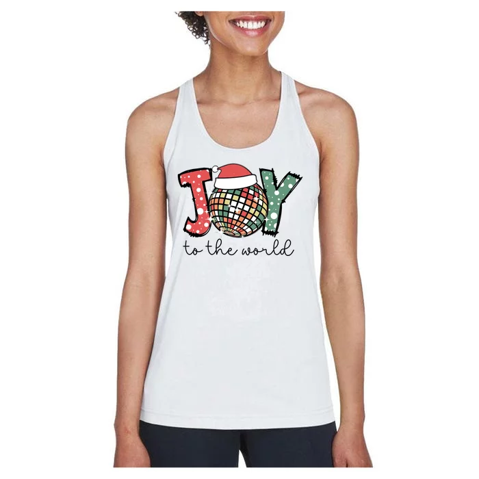 Joy To The World Disco Christmas Holiday Women's Racerback Tank