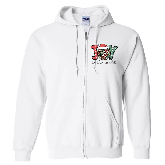 Joy To The World Disco Christmas Holiday Full Zip Hoodie