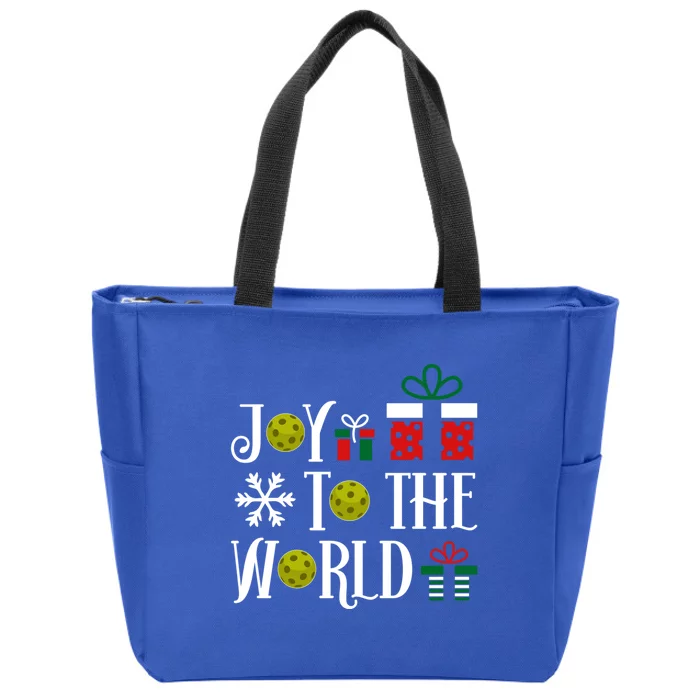 Joy To The World Pickleball Christmas Gift Zip Tote Bag