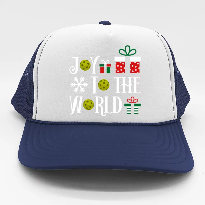 Joy To The World Pickleball Christmas Gift Trucker Hat