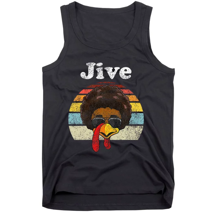 Jive Thanksgiving Turkey Day Funny Face Vintage Retro Style Tank Top