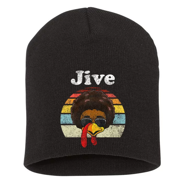 Jive Thanksgiving Turkey Day Funny Face Vintage Retro Style Short Acrylic Beanie