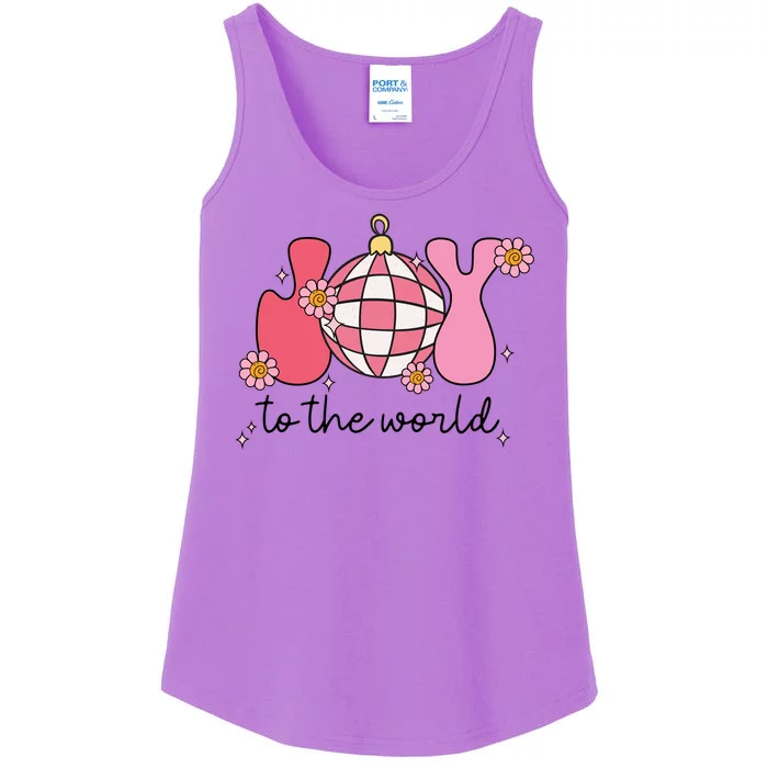 Joy To The World Cute Disco Holiday Ladies Essential Tank