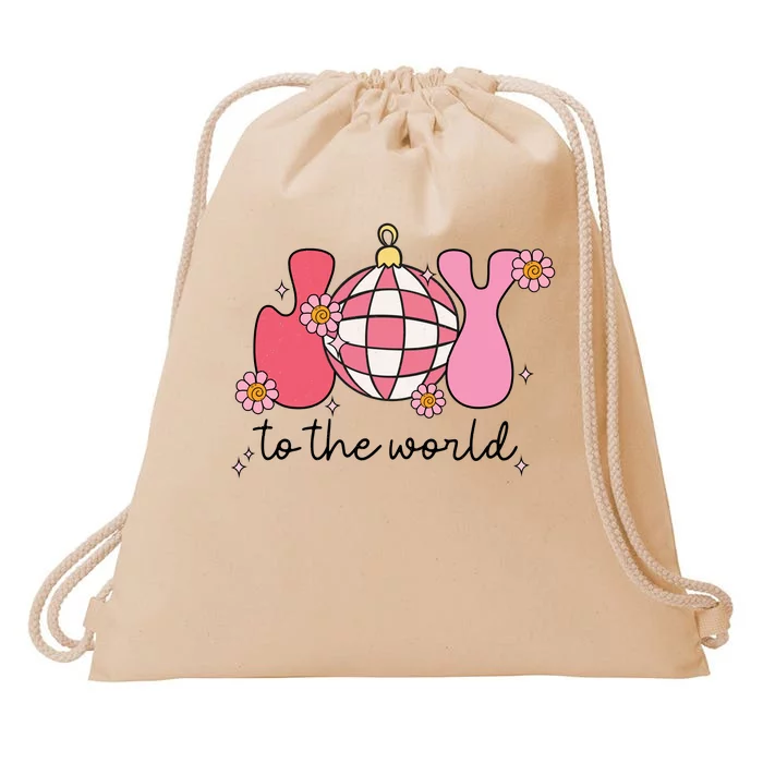 Joy To The World Cute Disco Holiday Drawstring Bag