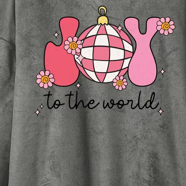 Joy To The World Cute Disco Holiday Hooded Wearable Blanket