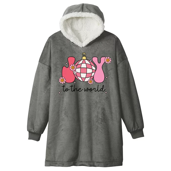 Joy To The World Cute Disco Holiday Hooded Wearable Blanket