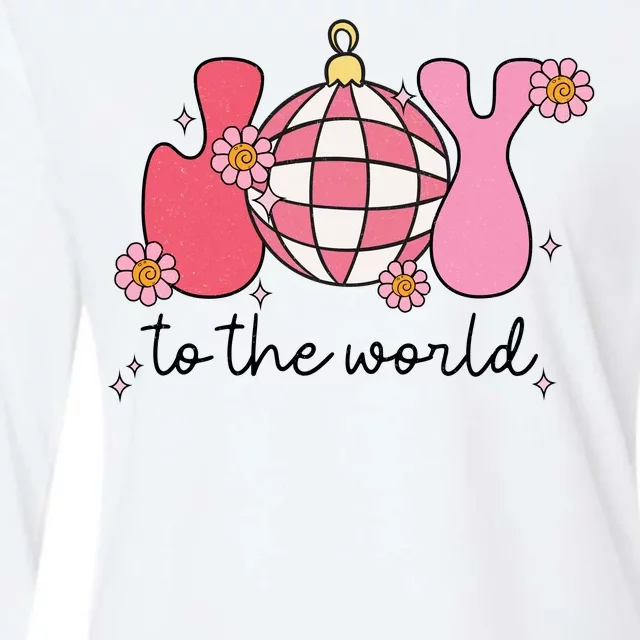 Joy To The World Cute Disco Holiday Womens Cotton Relaxed Long Sleeve T-Shirt