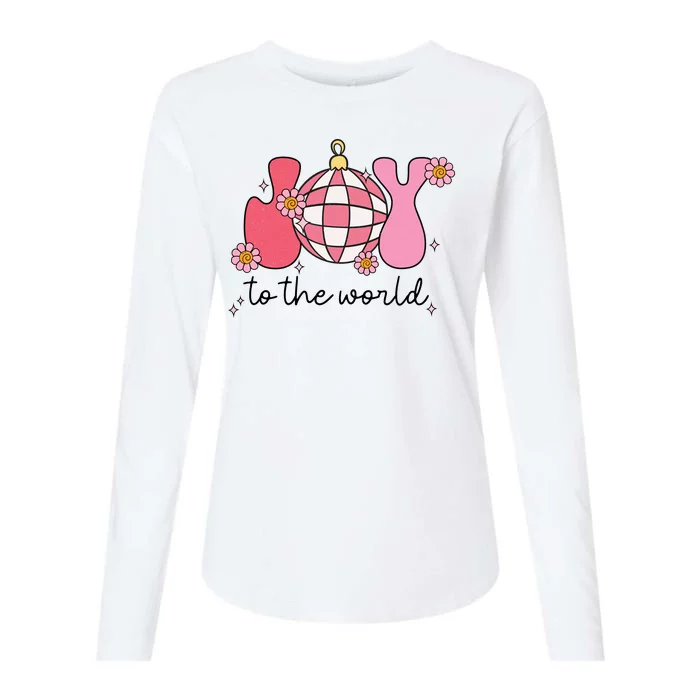 Joy To The World Cute Disco Holiday Womens Cotton Relaxed Long Sleeve T-Shirt