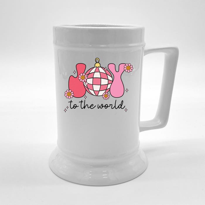 Joy To The World Cute Disco Holiday Front & Back Beer Stein